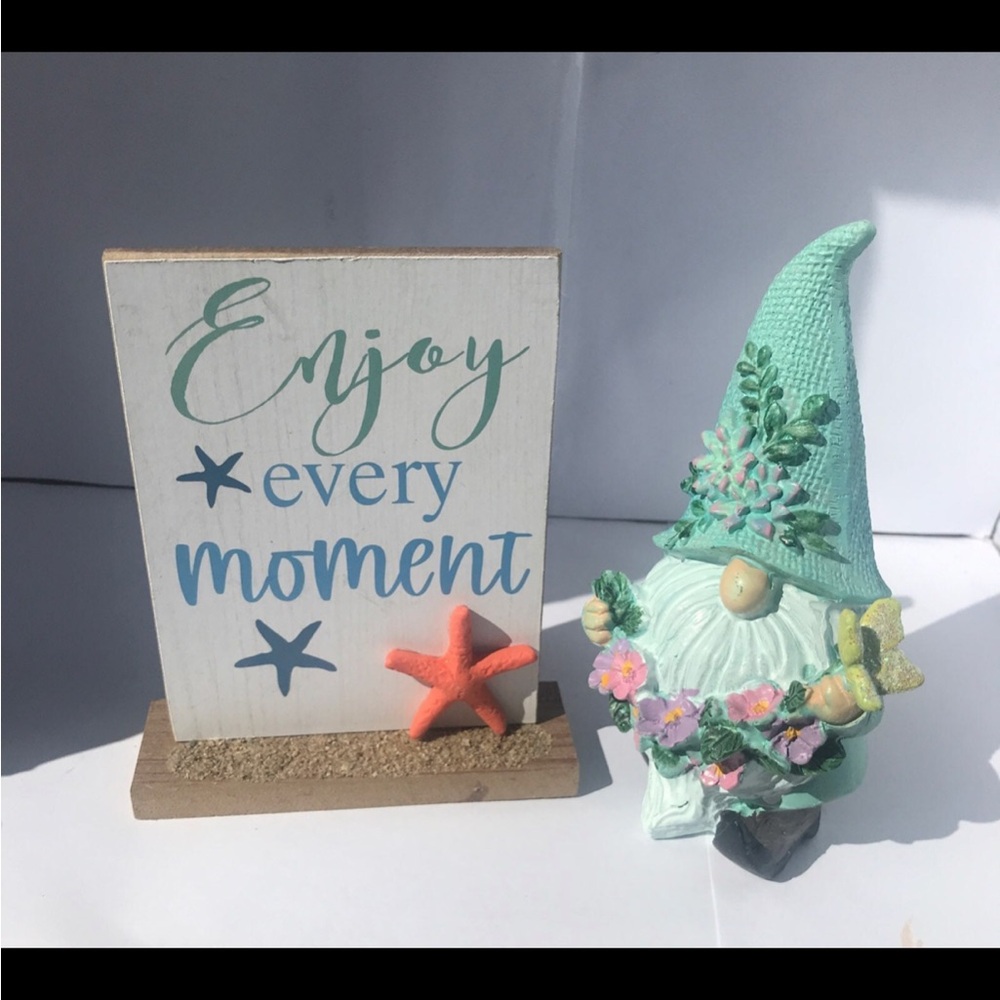 Fairy garden Gnome and Sign